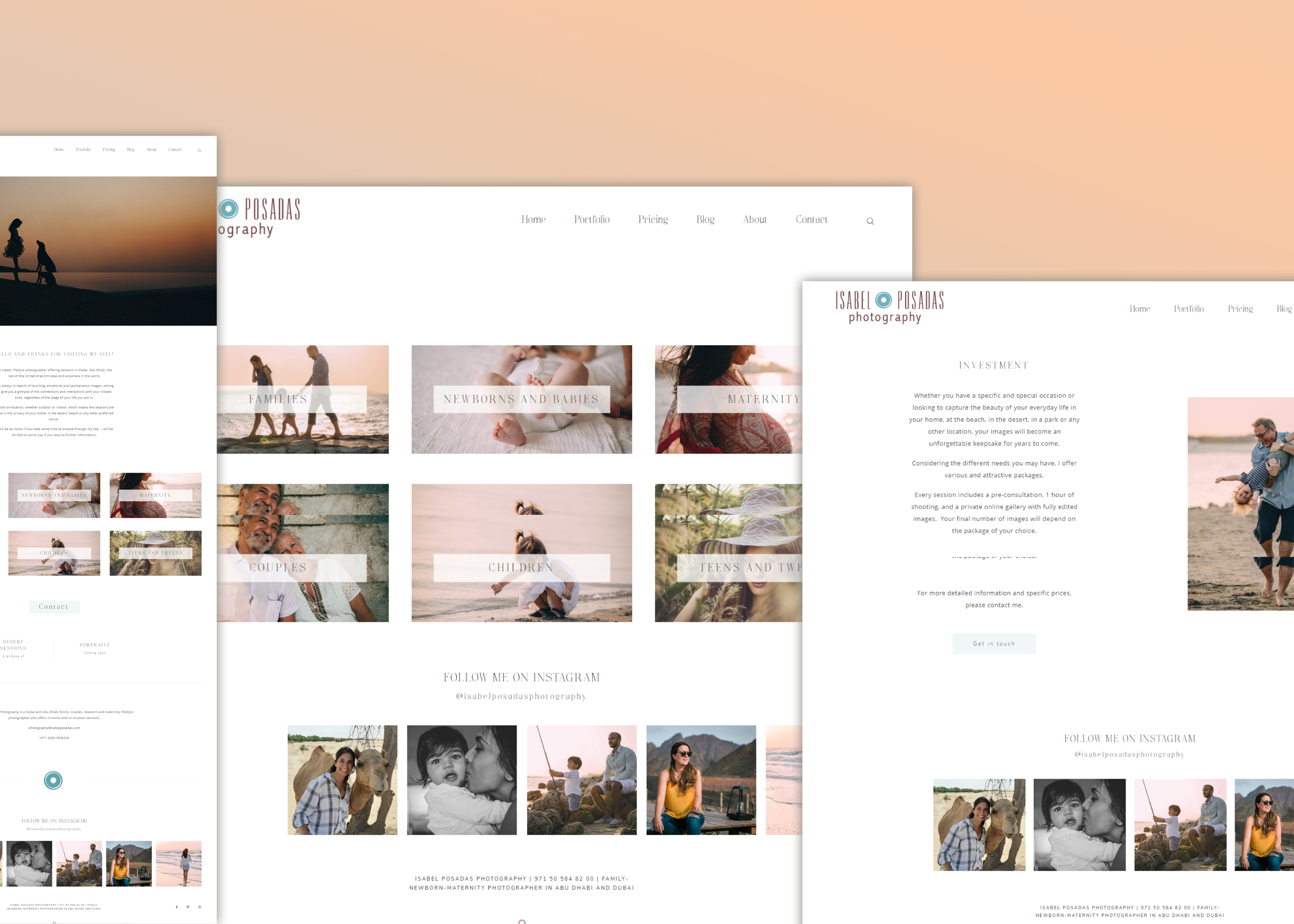 Completed WordPress website Isabel Posadas Photography