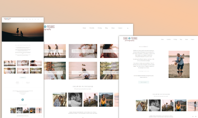 Completed WordPress website Isabel Posadas Photography