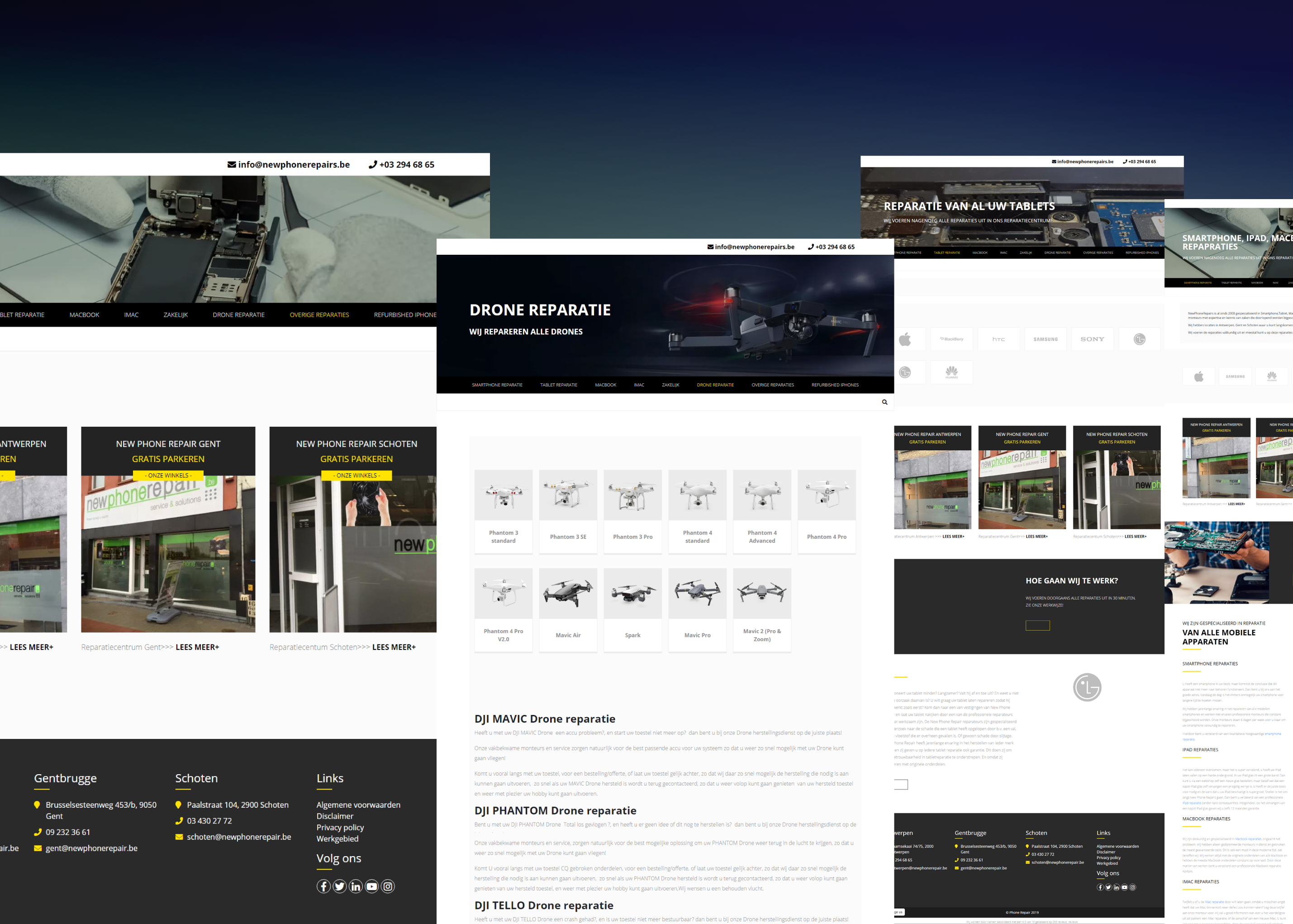 Completed WordPress website NewPhoneRepairs
