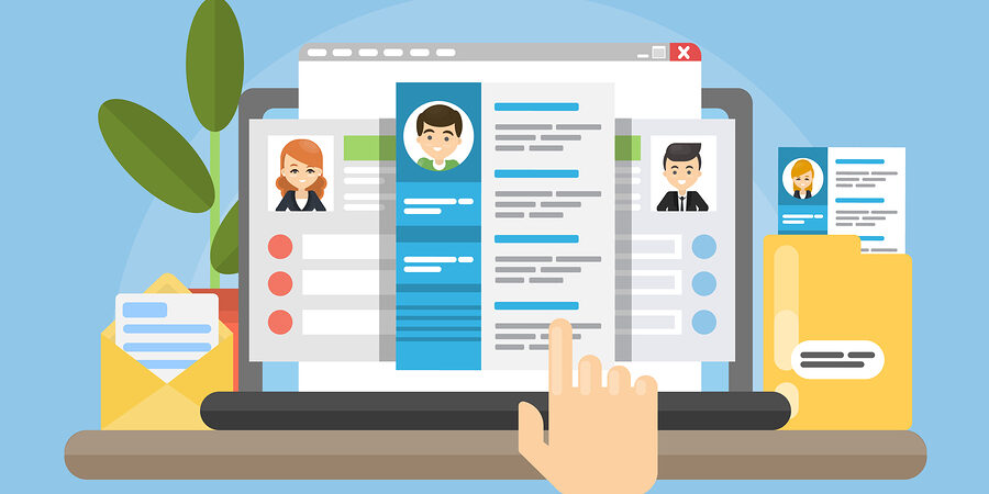 Resume for work. Reviewing the candidates online.