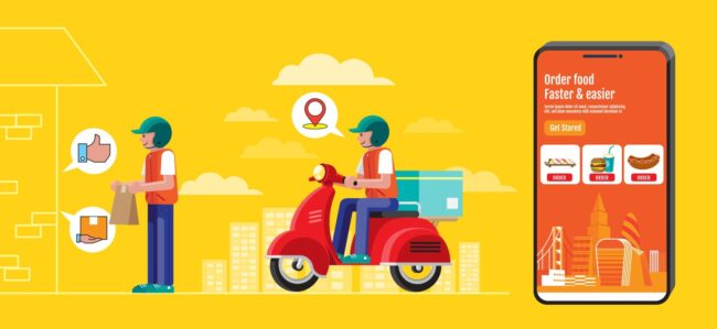 food-delivery-banner-design-flat-design-online-order-vector